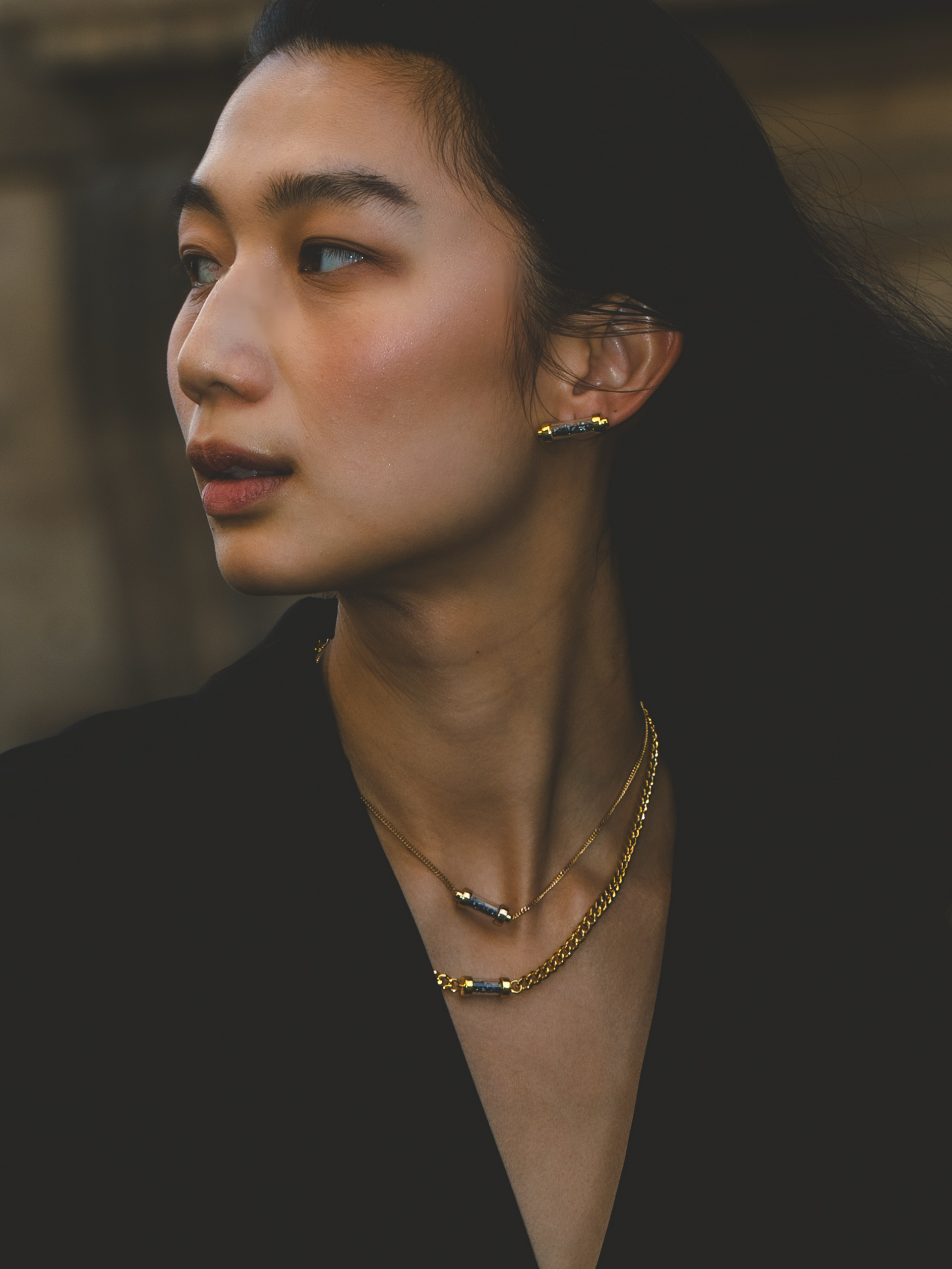 Lien Une black earring |rd|