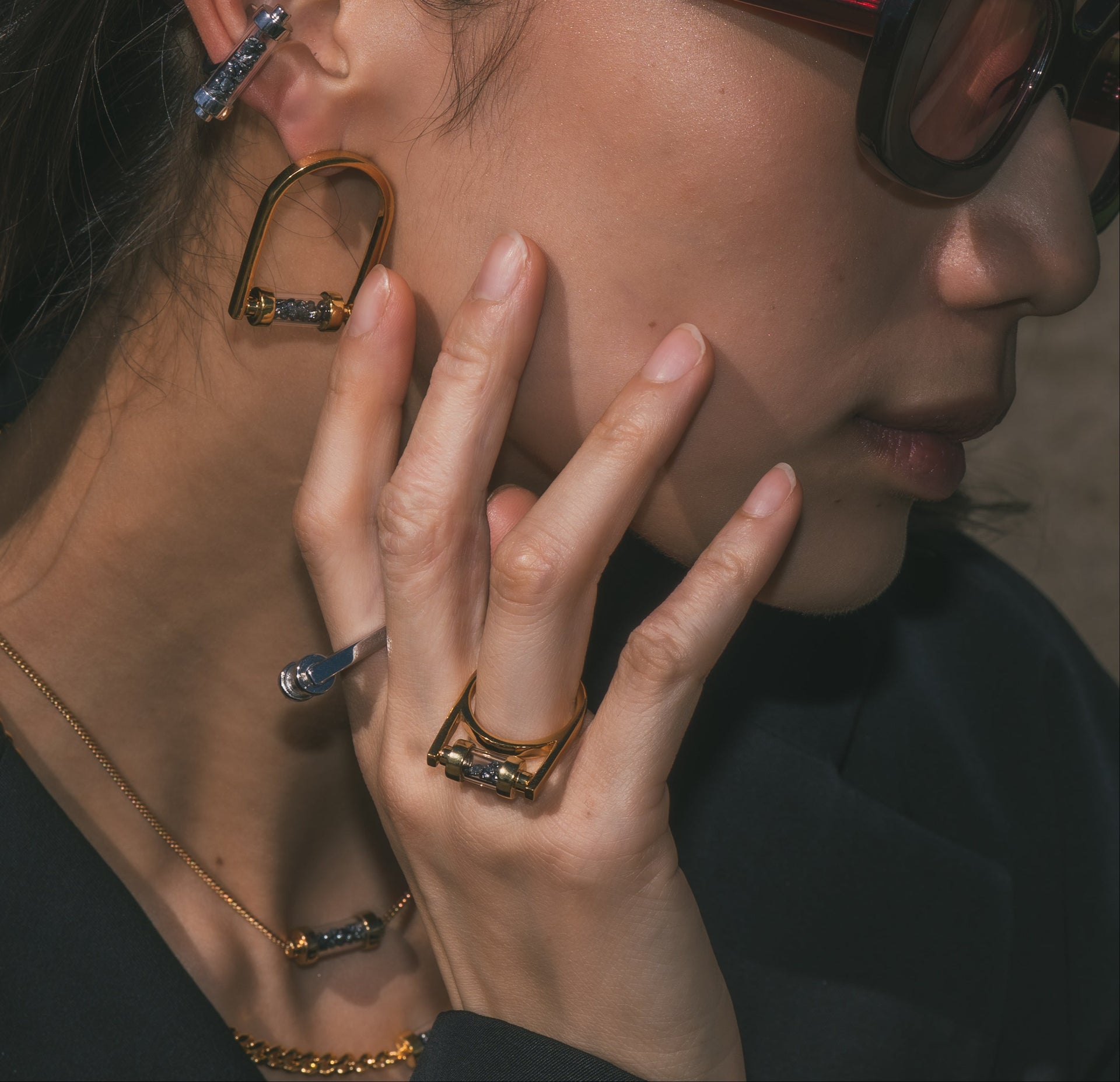 Lien Arc silver earring |rd|